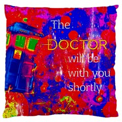 Doctor Who Dr Who Tardis Large Premium Plush Fleece Cushion Case (two Sides) by Cendanart