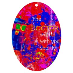 Doctor Who Dr Who Tardis Uv Print Acrylic Ornament Oval