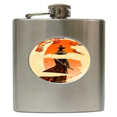 Samurai Art Ninja Katana Anime Aesthetic  Japanese Lore Style Mythology Retro Classic Warrior Hip Flask (6 oz)