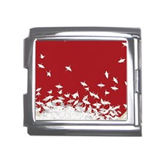 Red Sun Sea Waves Bird Japanese Art Minimalist Mega Link Italian Charm (18mm)