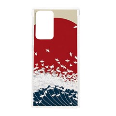 Red Sun Sea Waves Bird Japanese Art Minimalist Samsung Galaxy Note 20 Ultra Tpu Uv Case