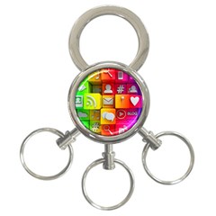 Colorful 3d Social Media 3-ring Key Chain by Ket1n9