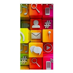 Colorful 3d Social Media Shower Curtain 36  X 72  (stall)  by Ket1n9