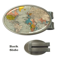 Vintage World Map Money Clips (oval)  by Ket1n9