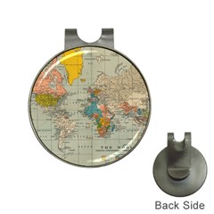 Vintage World Map Hat Clips With Golf Markers by Ket1n9