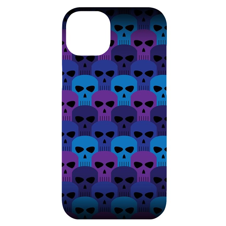 Skull Pattern Wallpaper iPhone 14 Plus Black UV Print Case