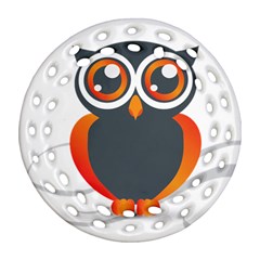 Owl Logo Round Filigree Ornament (two Sides) by Ket1n9