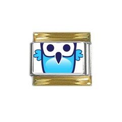 Owl Logo Clip Art Gold Trim Italian Charm (9mm) by Ket1n9