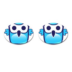 Owl Logo Clip Art Cufflinks (oval) by Ket1n9