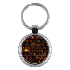 Books Library Key Chain (round) by Ket1n9