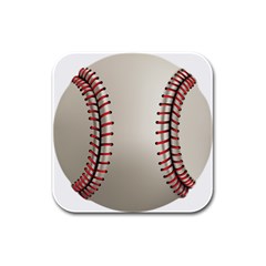 Baseball Rubber Square Coaster (4 Pack) by Ket1n9