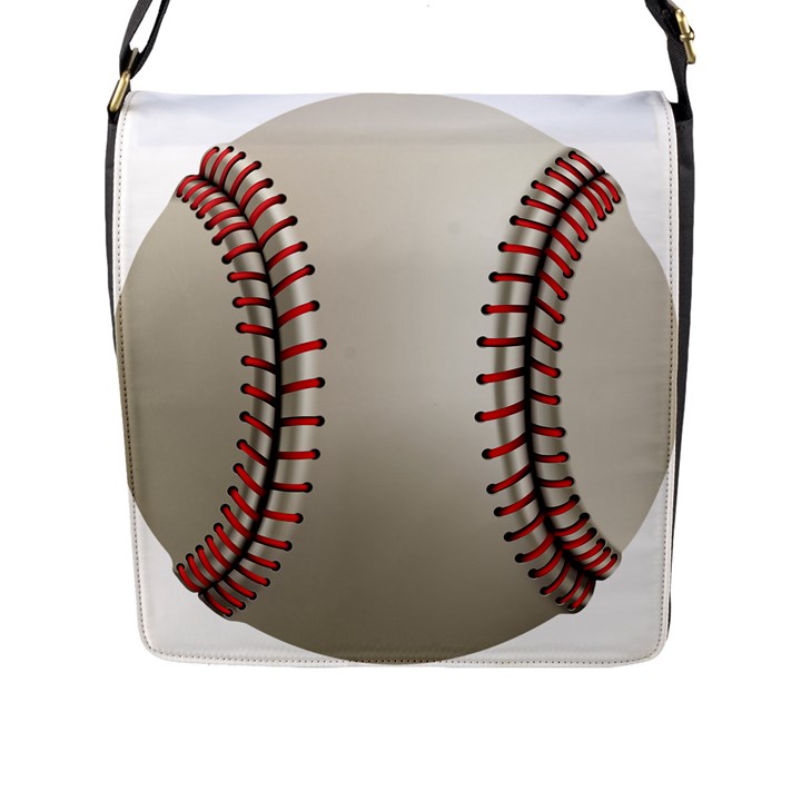 Baseball Flap Closure Messenger Bag (L)