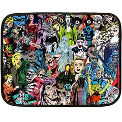 Vintage Horror Collage Pattern Two Sides Fleece Blanket (mini) by Ket1n9