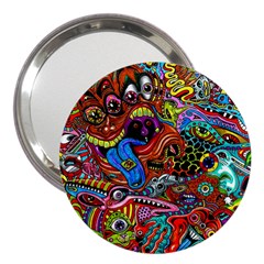 Art Color Dark Detail Monsters Psychedelic 3  Handbag Mirrors by Ket1n9