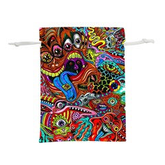 Art Color Dark Detail Monsters Psychedelic Lightweight Drawstring Pouch (l) by Ket1n9