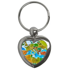 World Map Key Chain (heart) by Ket1n9