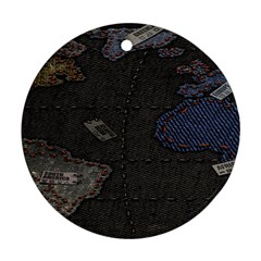 World Map Round Ornament (two Sides) by Ket1n9