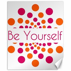 Be Yourself Pink Orange Dots Circular Canvas 16  X 20  by Ket1n9