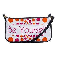 Be Yourself Pink Orange Dots Circular Shoulder Clutch Bag by Ket1n9