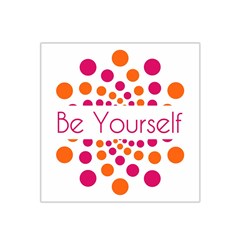 Be Yourself Pink Orange Dots Circular Satin Bandana Scarf 22  X 22  by Ket1n9