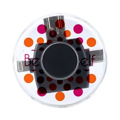 Be Yourself Pink Orange Dots Circular On-the-go Memory Card Reader by Ket1n9