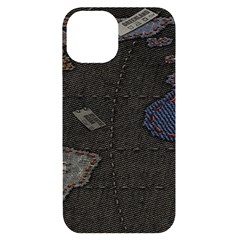 World Map Iphone 14 Black Uv Print Case