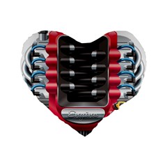 Car Engine Standard 16  Premium Flano Heart Shape Cushions by Ket1n9