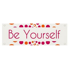 Be Yourself Pink Orange Dots Circular Banner And Sign 6  X 2  by Ket1n9