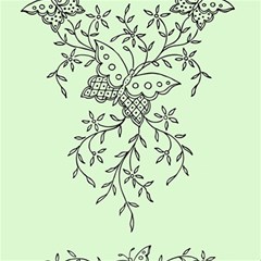 Illustration Of Butterflies And Flowers Ornament On Green Background Play Mat (square) by Ket1n9