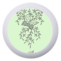 Illustration Of Butterflies And Flowers Ornament On Green Background Dento Box With Mirror