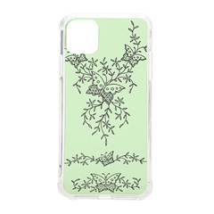 Illustration Of Butterflies And Flowers Ornament On Green Background Iphone 11 Pro Max 6 5 Inch Tpu Uv Print Case by Ket1n9