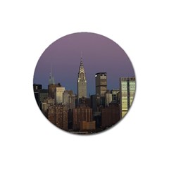 Skyline City Manhattan New York Magnet 3  (round) by Ket1n9