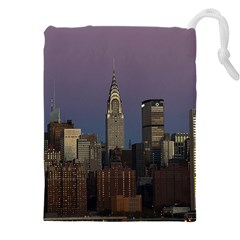 Skyline City Manhattan New York Drawstring Pouch (5xl) by Ket1n9