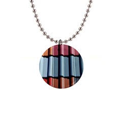 Shingle Roof Shingles Roofing Tile 1  Button Necklace by Ket1n9