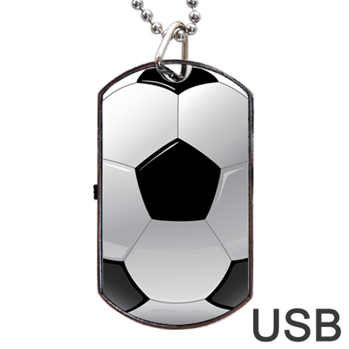 Soccer Ball Dog Tag USB Flash (Two Sides)