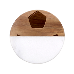 Soccer Ball Classic Marble Wood Coaster (round)  by Ket1n9