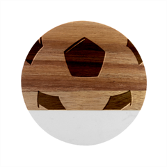 Soccer Ball Marble Wood Coaster (round) by Ket1n9