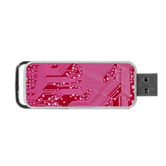 Pink Circuit Pattern Portable Usb Flash (one Side) by Ket1n9