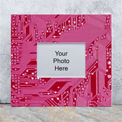 Pink Circuit Pattern White Wall Photo Frame 5  X 7  by Ket1n9