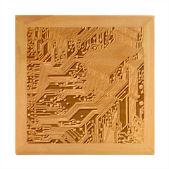 Pink Circuit Pattern Wood Photo Frame Cube by Ket1n9