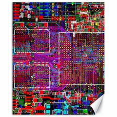 Technology Circuit Board Layout Pattern Canvas 16  X 20  by Ket1n9