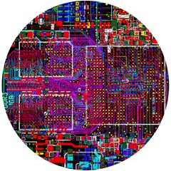 Technology Circuit Board Layout Pattern Uv Print Round Tile Coaster by Ket1n9