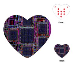 Cad Technology Circuit Board Layout Pattern Playing Cards Single Design (heart) by Ket1n9