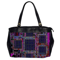 Cad Technology Circuit Board Layout Pattern Oversize Office Handbag (2 Sides) by Ket1n9