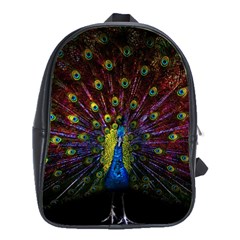 Beautiful Peacock Feather School Bag (large) by Ket1n9