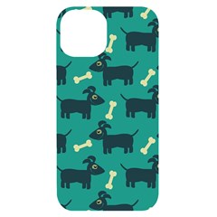 Happy Dogs Animals Pattern Iphone 14 Black Uv Print Case by Ket1n9