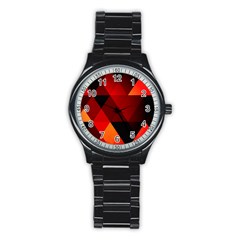 Abstract Triangle Wallpaper Stainless Steel Round Watch by Ket1n9