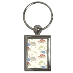 Dinosaur Art Pattern Key Chain (rectangle) by Ket1n9