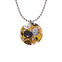 Cats Cute Kitty Kitties Kitten 1  Button Necklace by Ket1n9