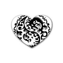 Ying Yang Tattoo Rubber Coaster (heart) by Ket1n9